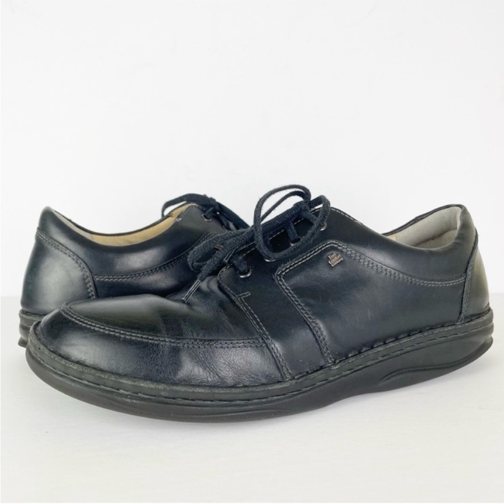 Finn Comfort Black Leather Lace Up Oxford Casual Shoes Size 10 Wide